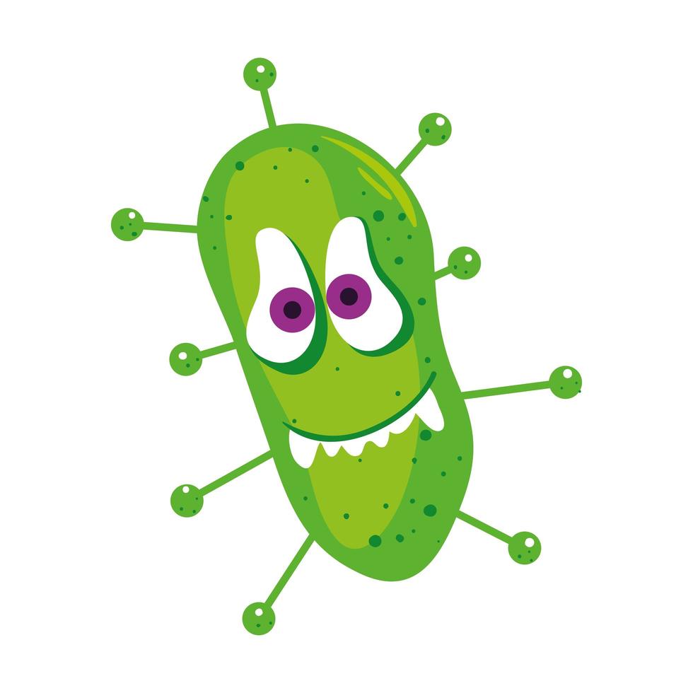 diseño de vector de dibujos animados de virus covid 19