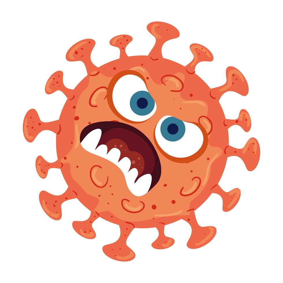 diseño de vector de dibujos animados de virus covid 19