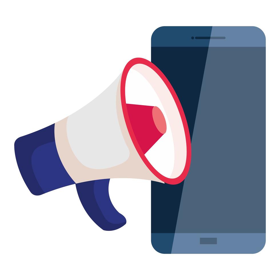 smartphone with megaphone vector design