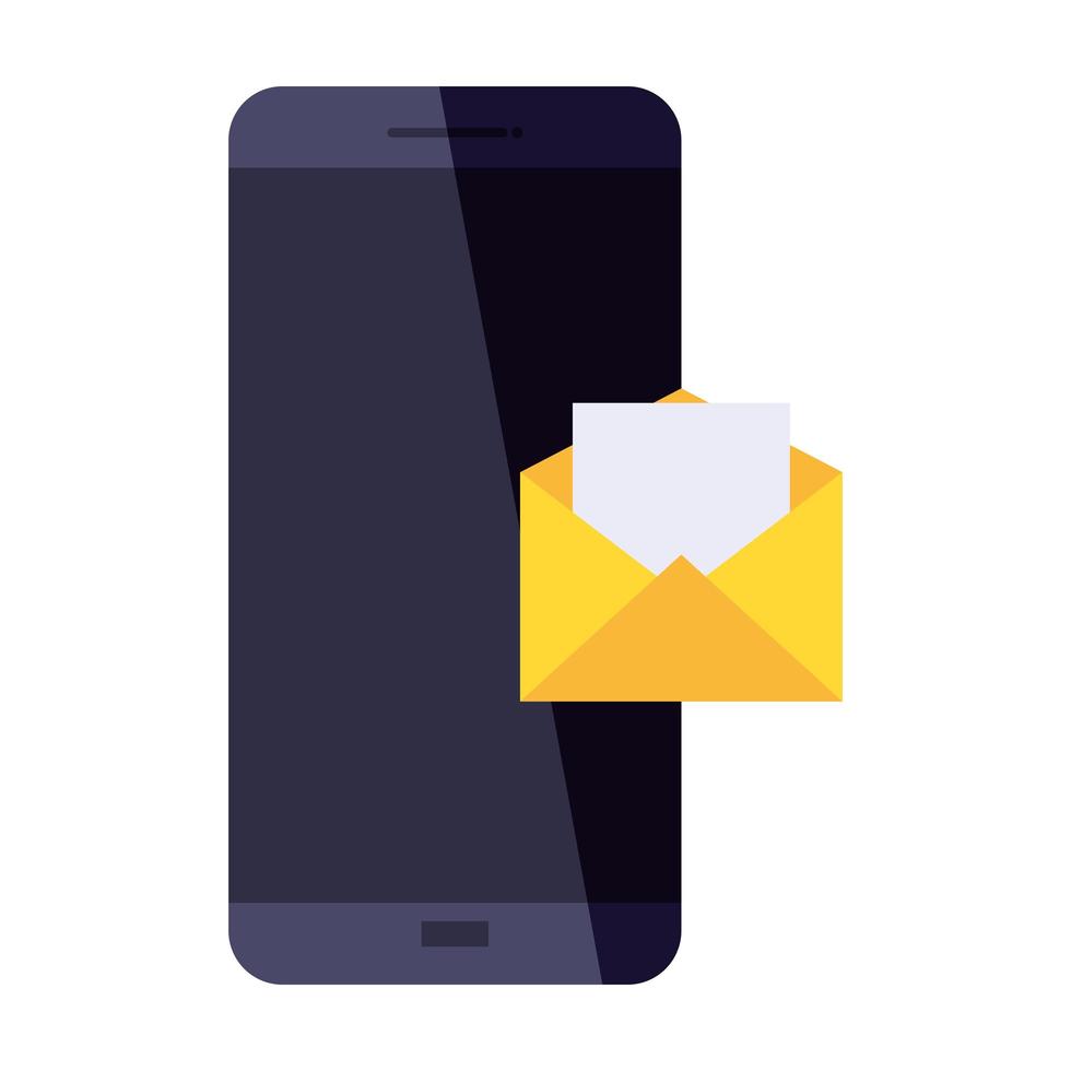 Envelope message and smartphone vector design