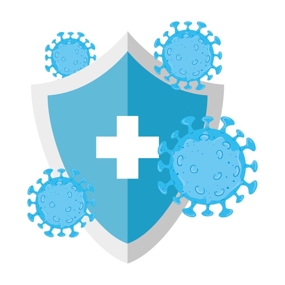shield with covid 19 virus vector design 1891839 Vector Art at Vecteezy