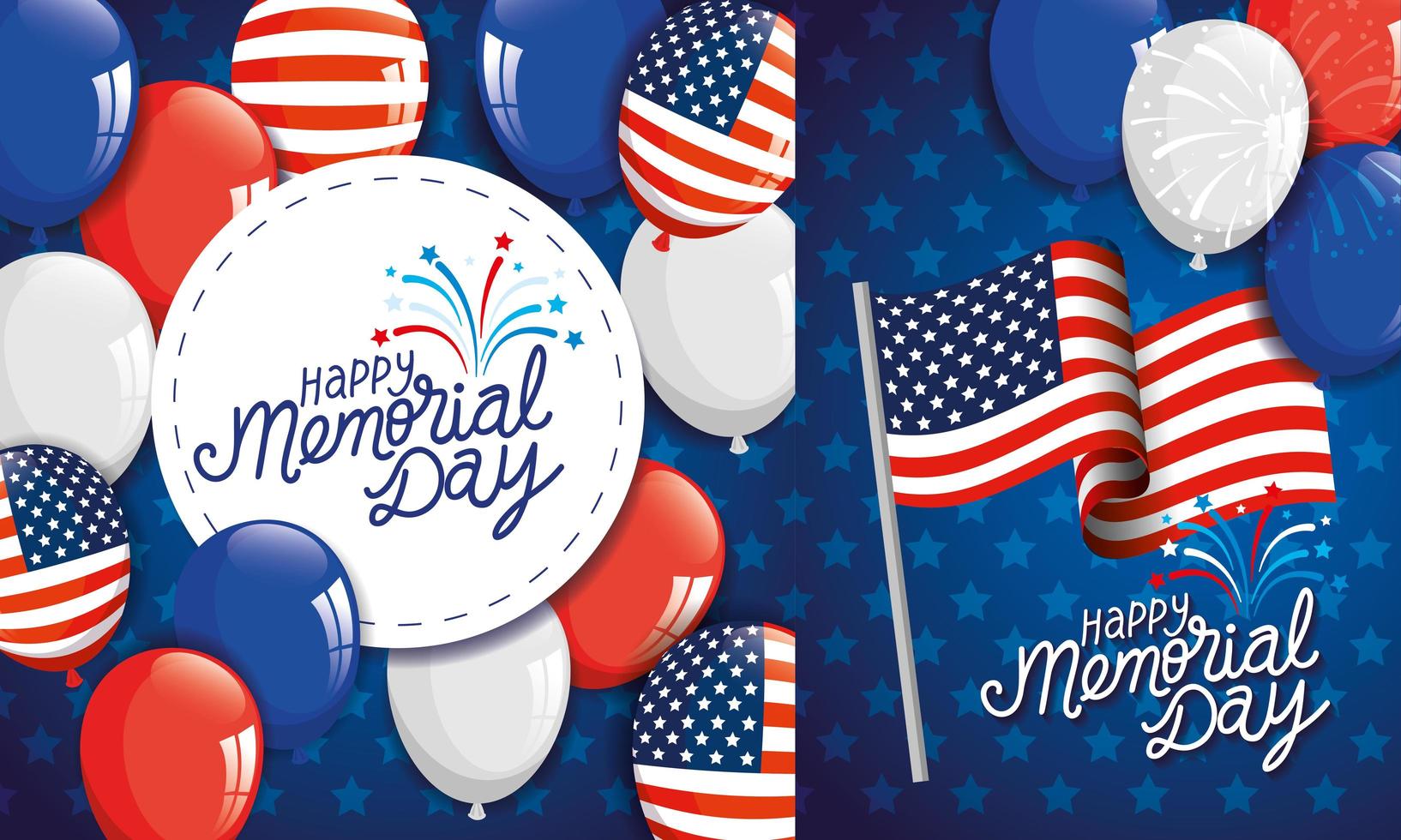 cards memorial day, honoring all who served, with decoration vector