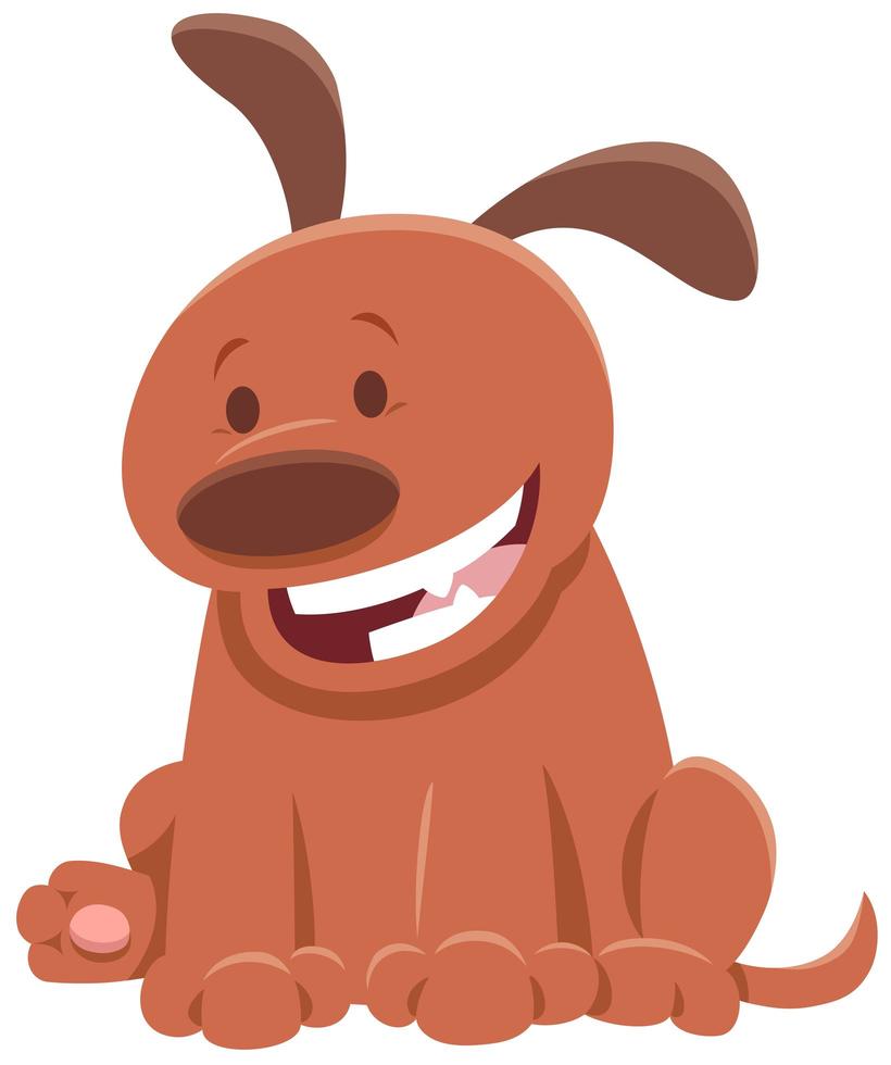 personaje de dibujos animados de perro o cachorro feliz vector