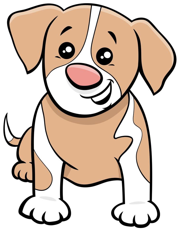 caricatura, manchado, perrito, cómico, animal, carácter vector