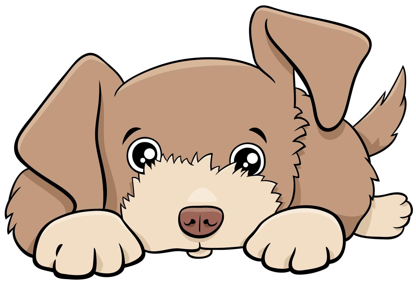 dibujos animados lindo cachorro personaje animal cómico vector