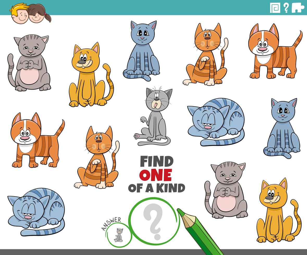 tarea única para niños con gatos vector