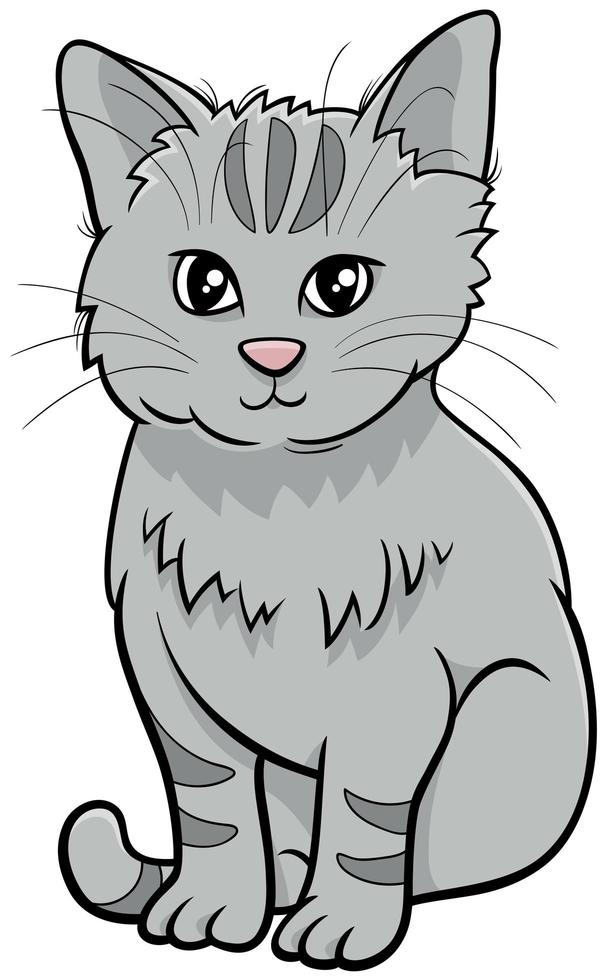 cute cat or kitten cartoon animal character vector