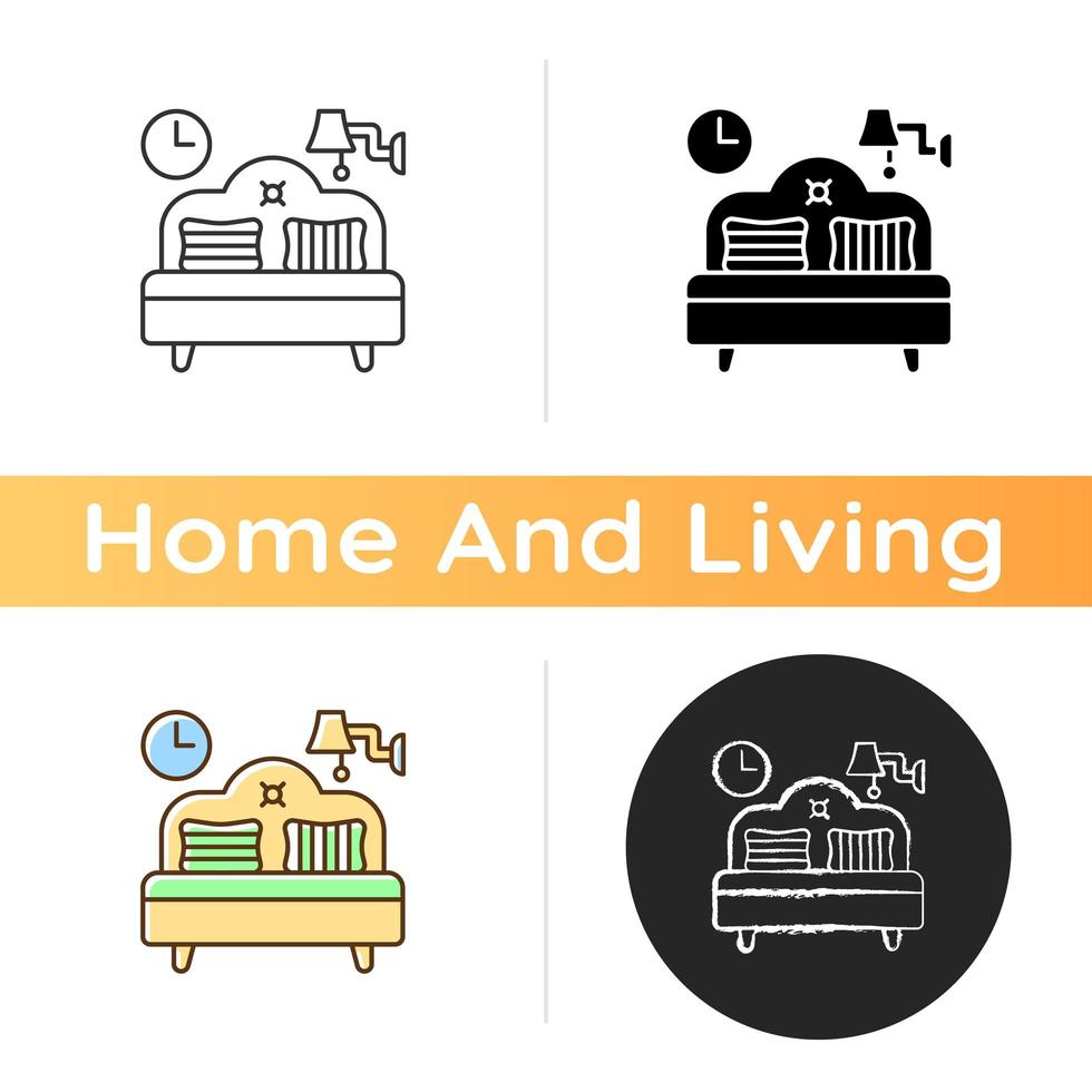 icono de muebles de dormitorio vector