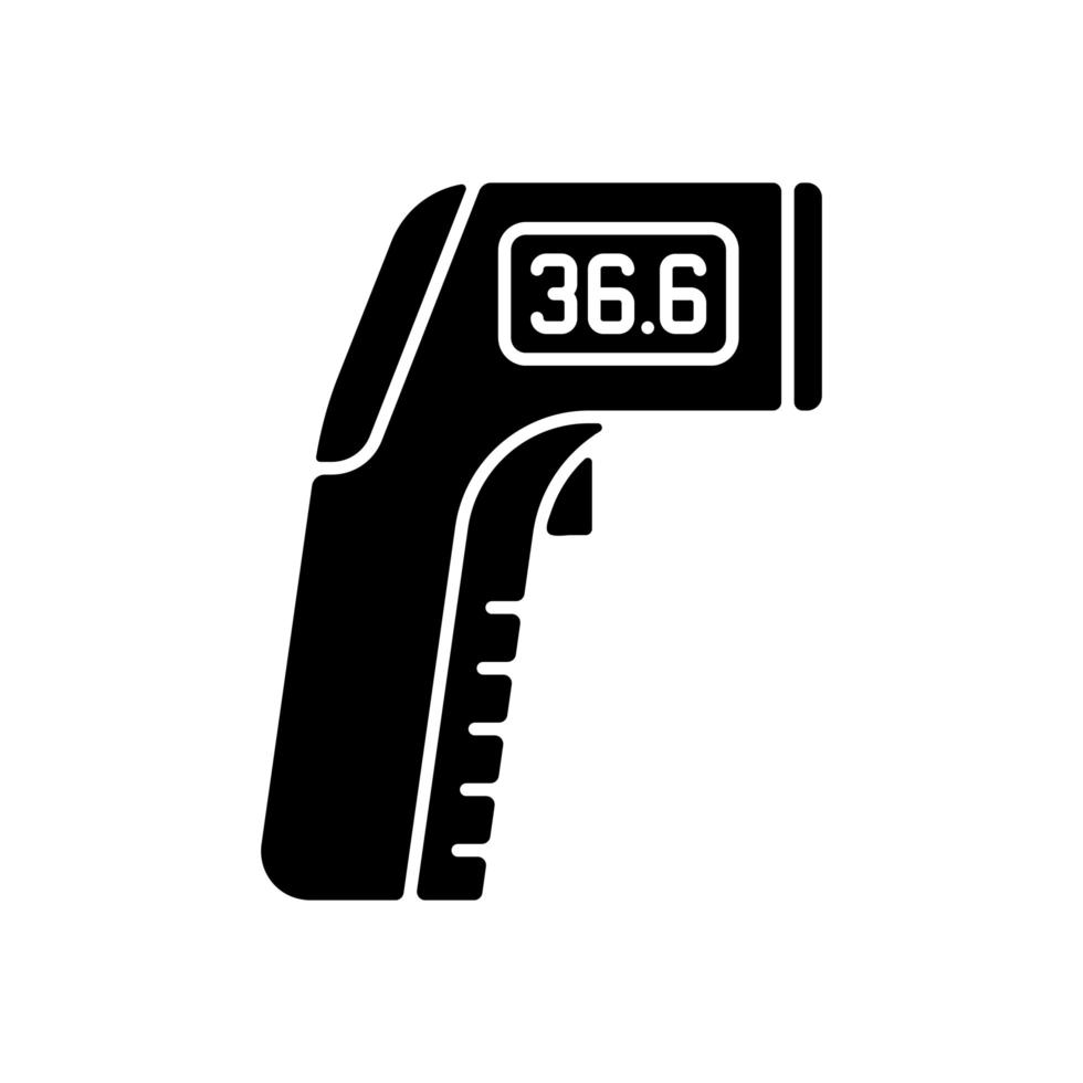 Infrared thermometer black glyph icon vector