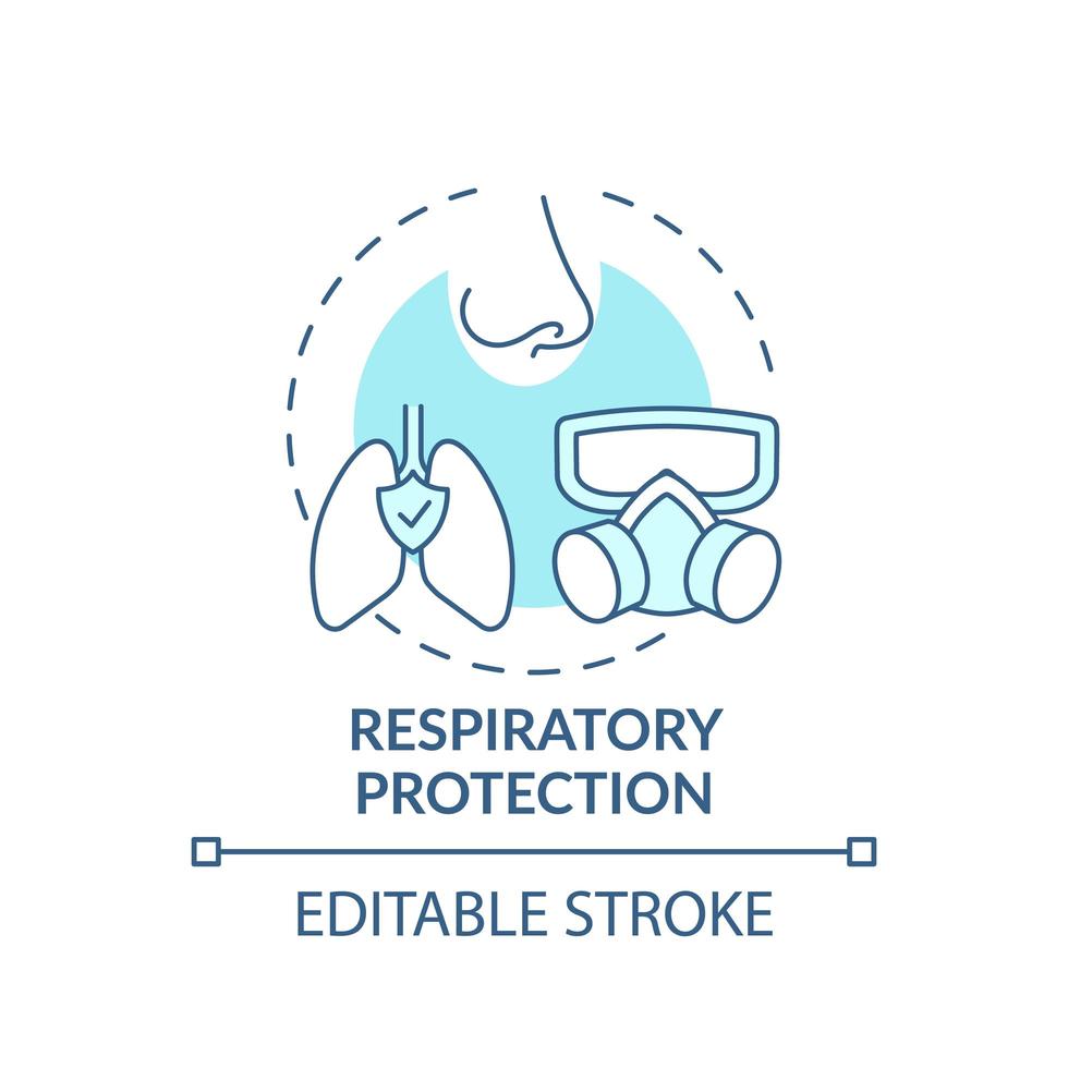 icono del concepto de protección respiratoria vector