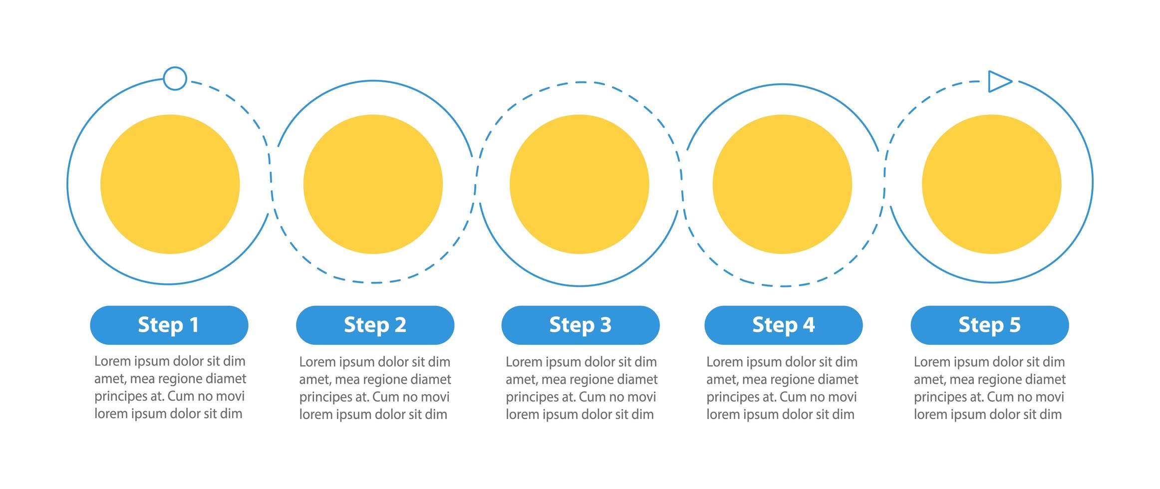 Round flowchart vector infographic template