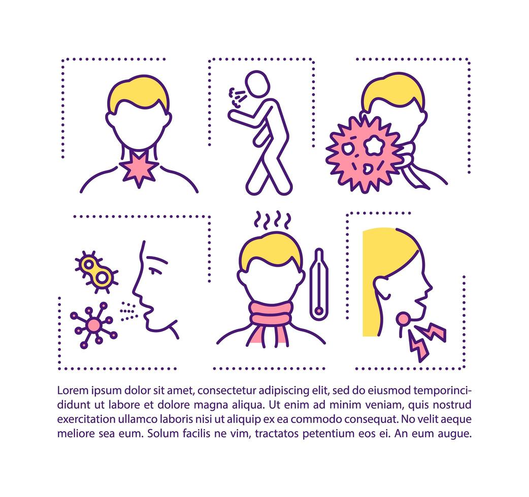 Sore throat concept icon with text vector
