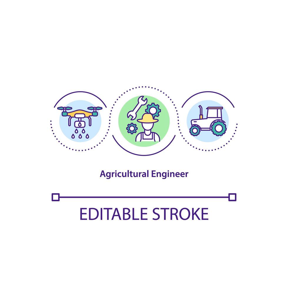 icono del concepto de ingeniero agrícola vector