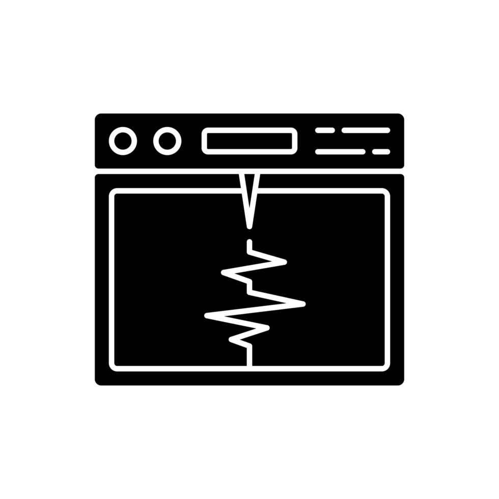 Seismograph black glyph icon vector