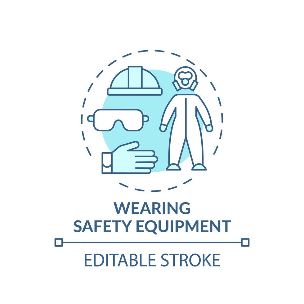 Wearing safety equipment concept icon vector