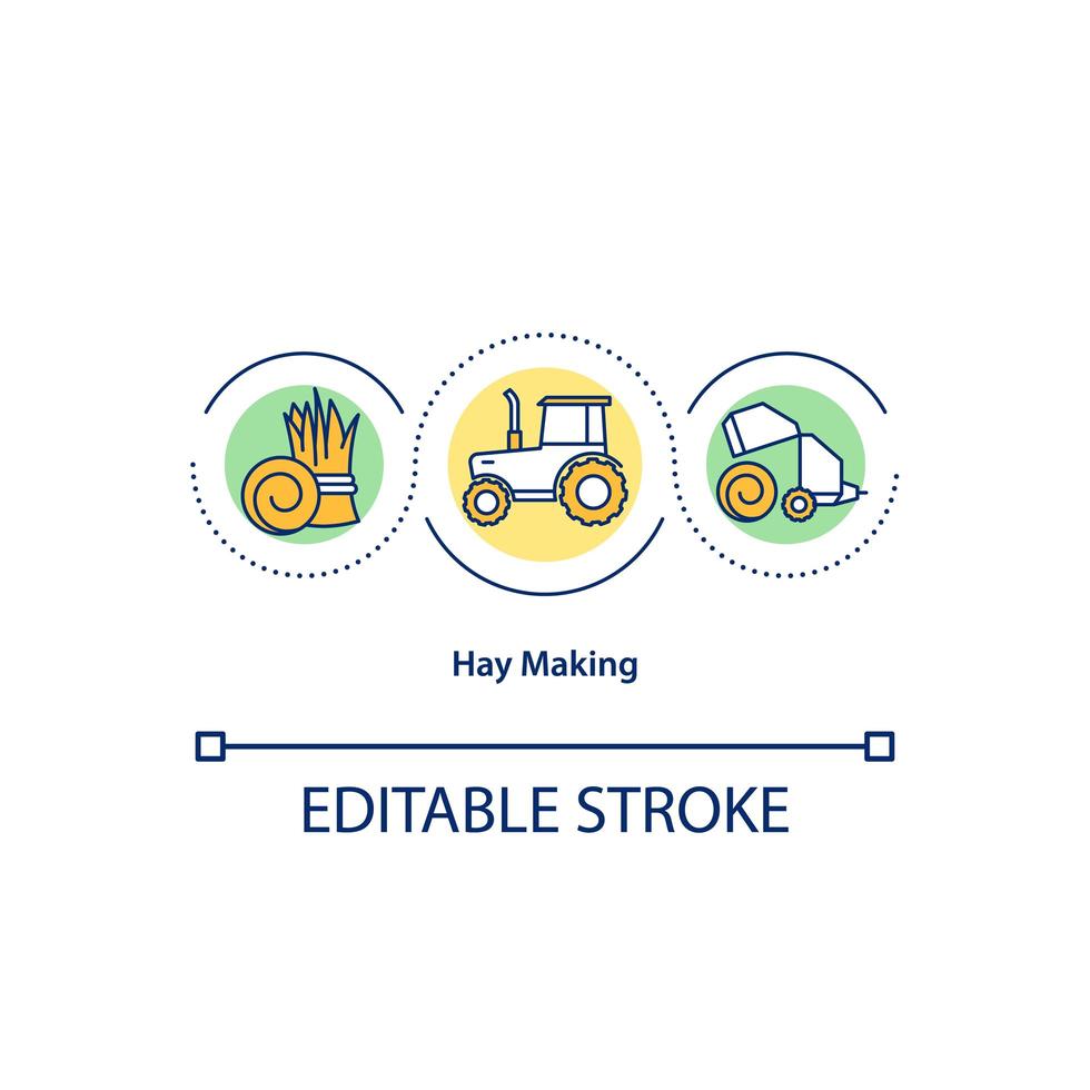 Hay making concept icon vector