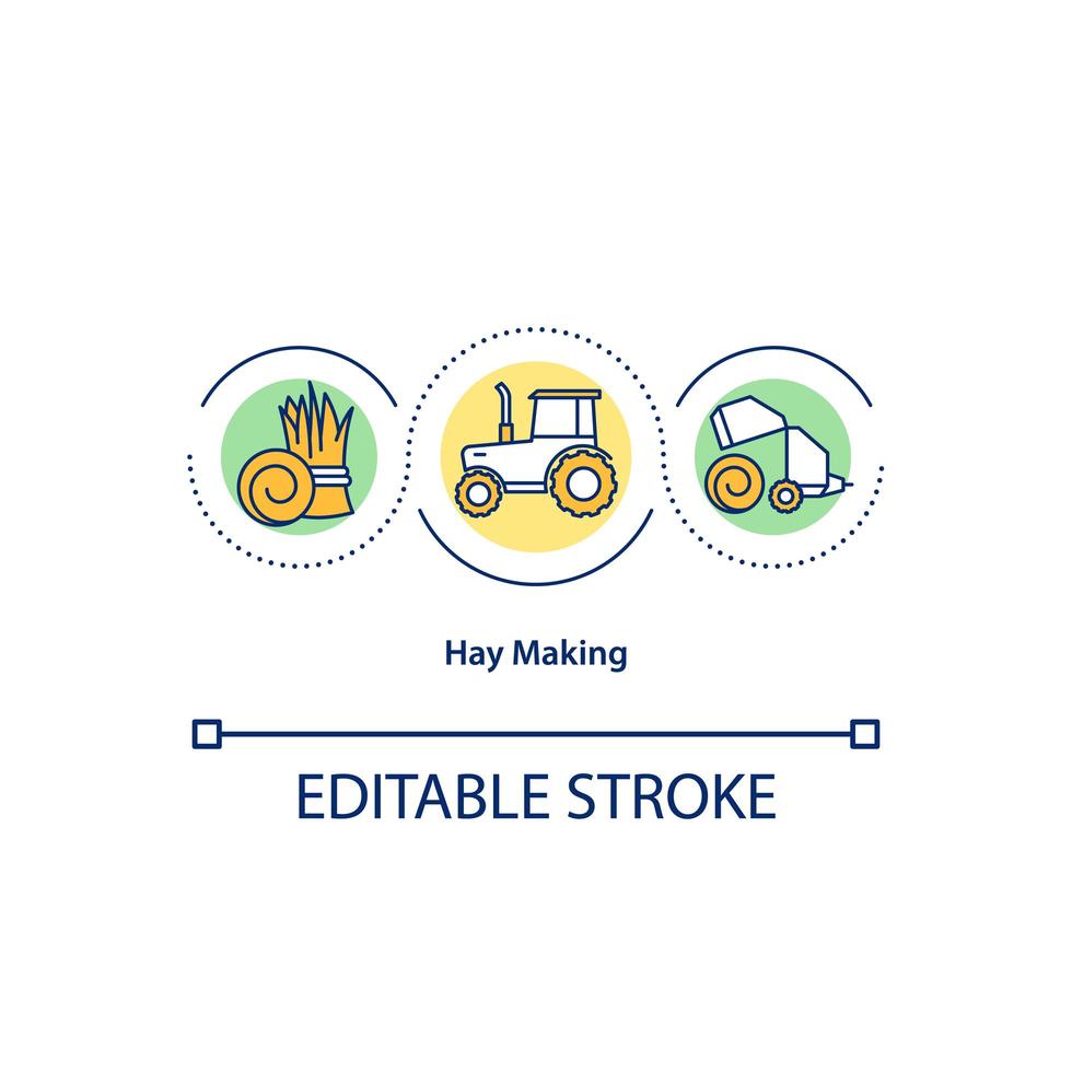 Hay making concept icon vector