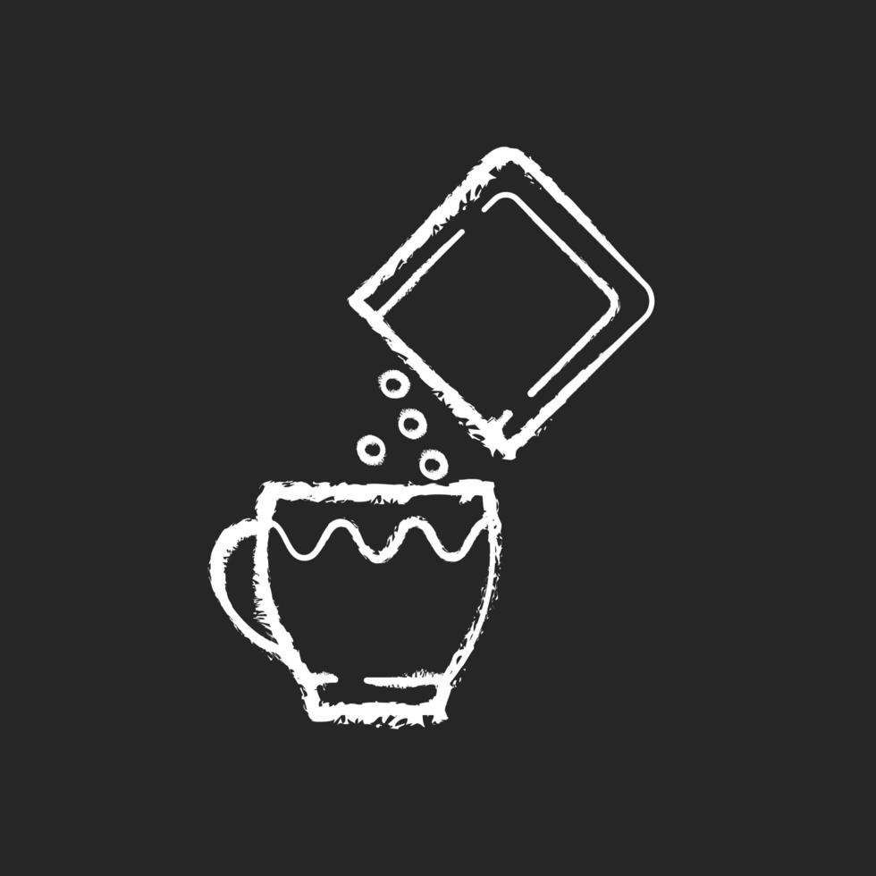 Oral rehydration salts chalk white icon on black background vector