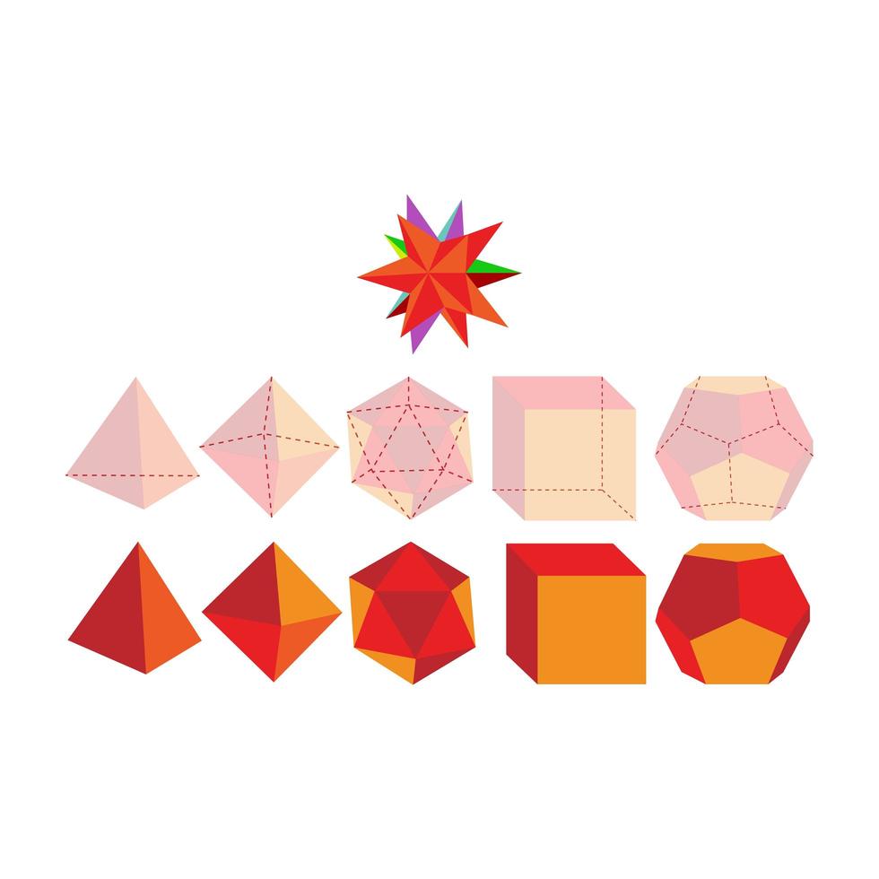 Set of polygonal shapes vector