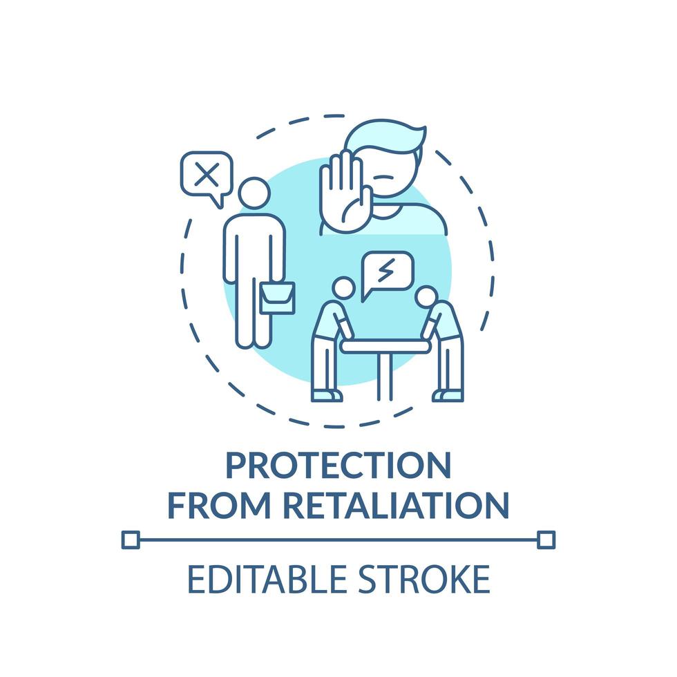 Protection from retaliation concept icon vector