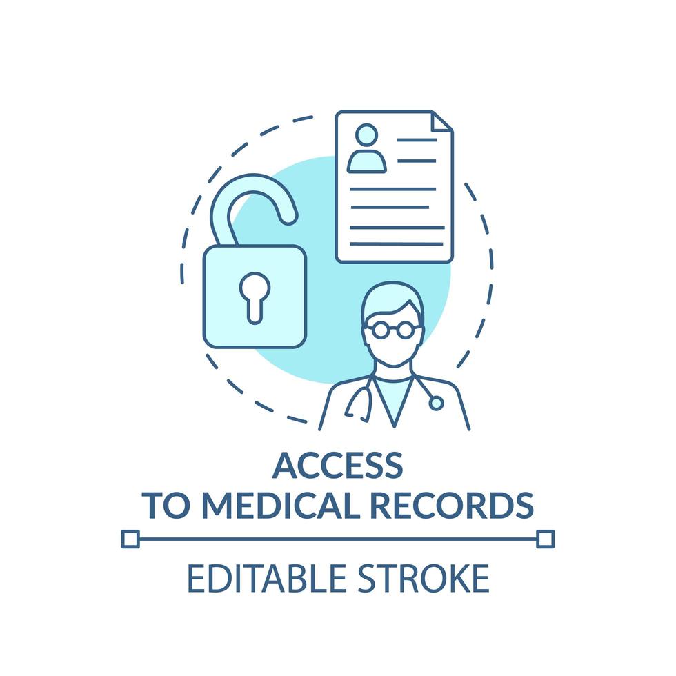 Access to medical records concept icon vector