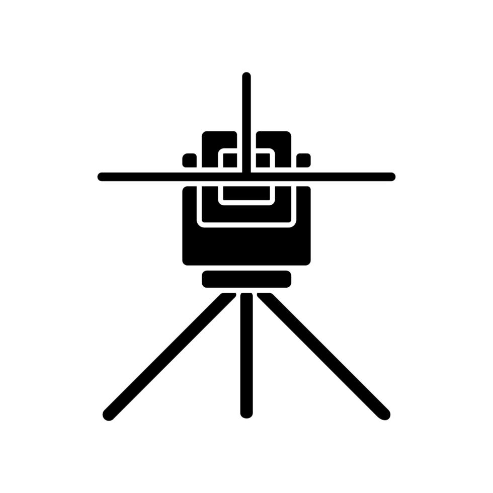 Laser line level black glyph icon vector