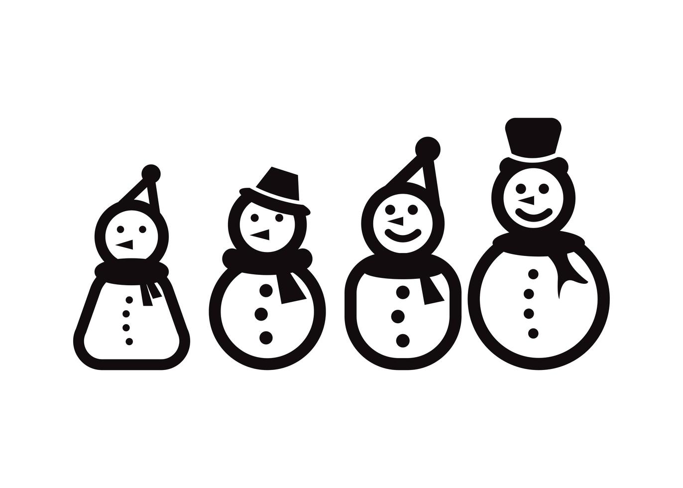 muñeco de nieve, icono, diseño, plantilla, vector, aislado, ilustración vector