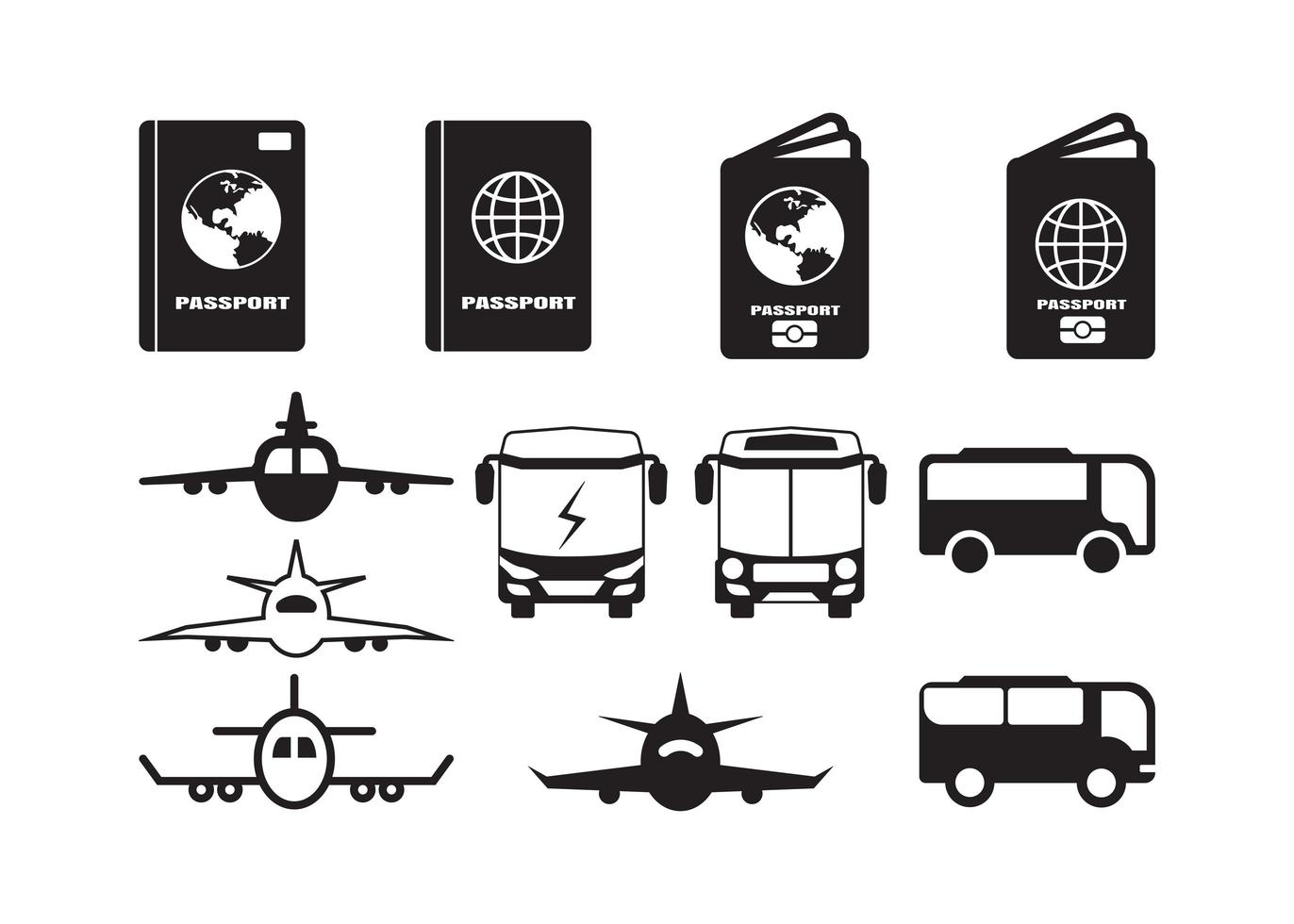 conjunto de diseño de conjunto de iconos de viaje vector