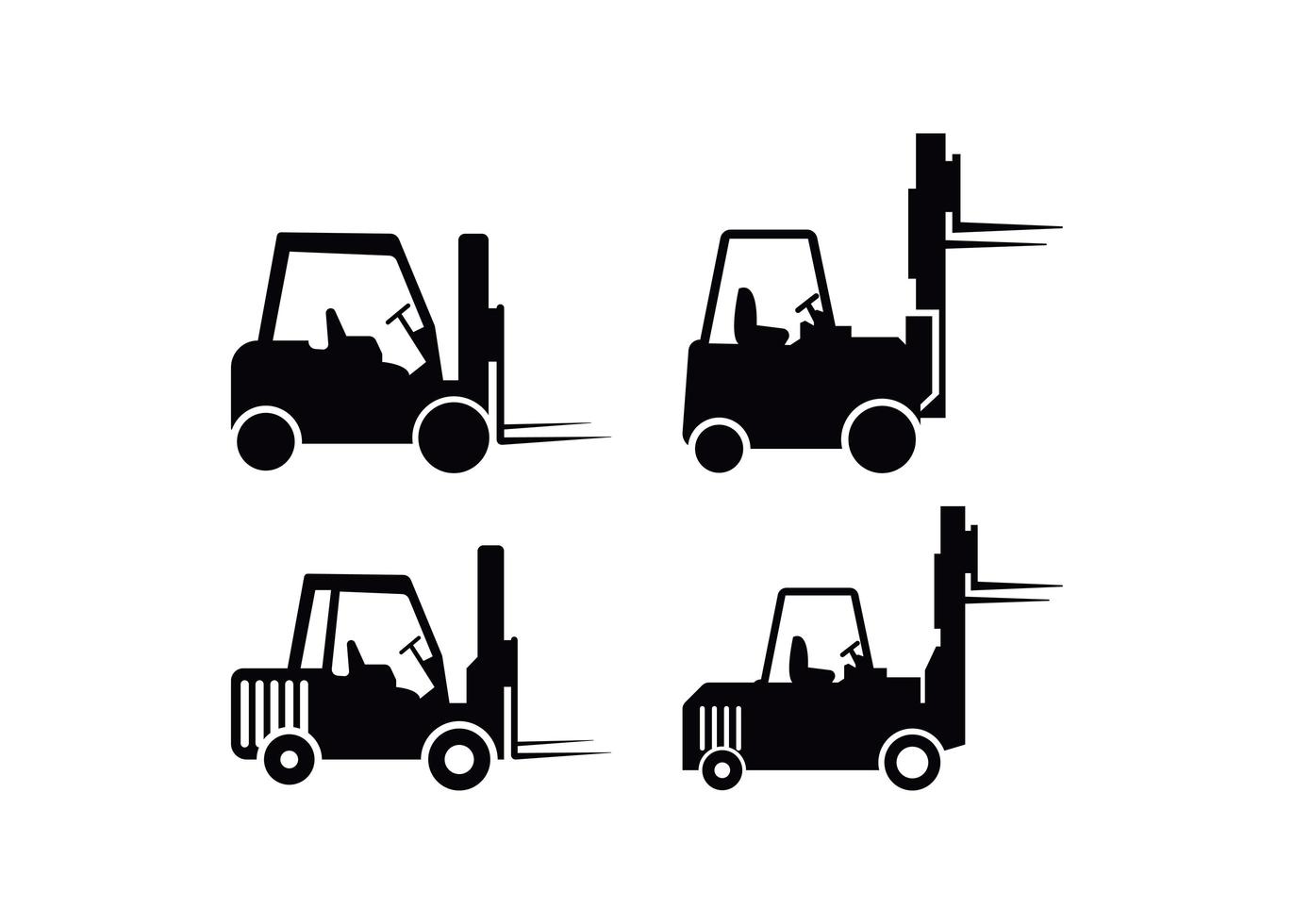 Forklift icon design template set vector