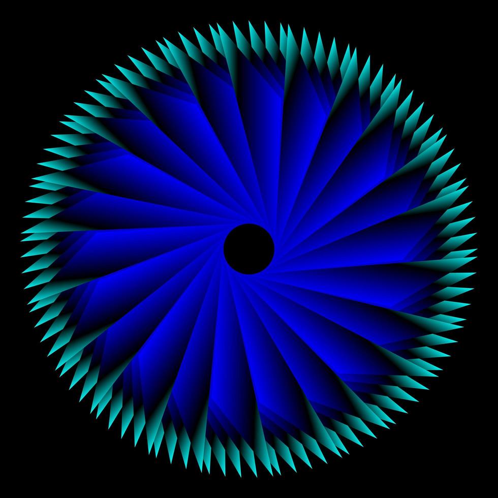 Blue spirograph circle ornament vector