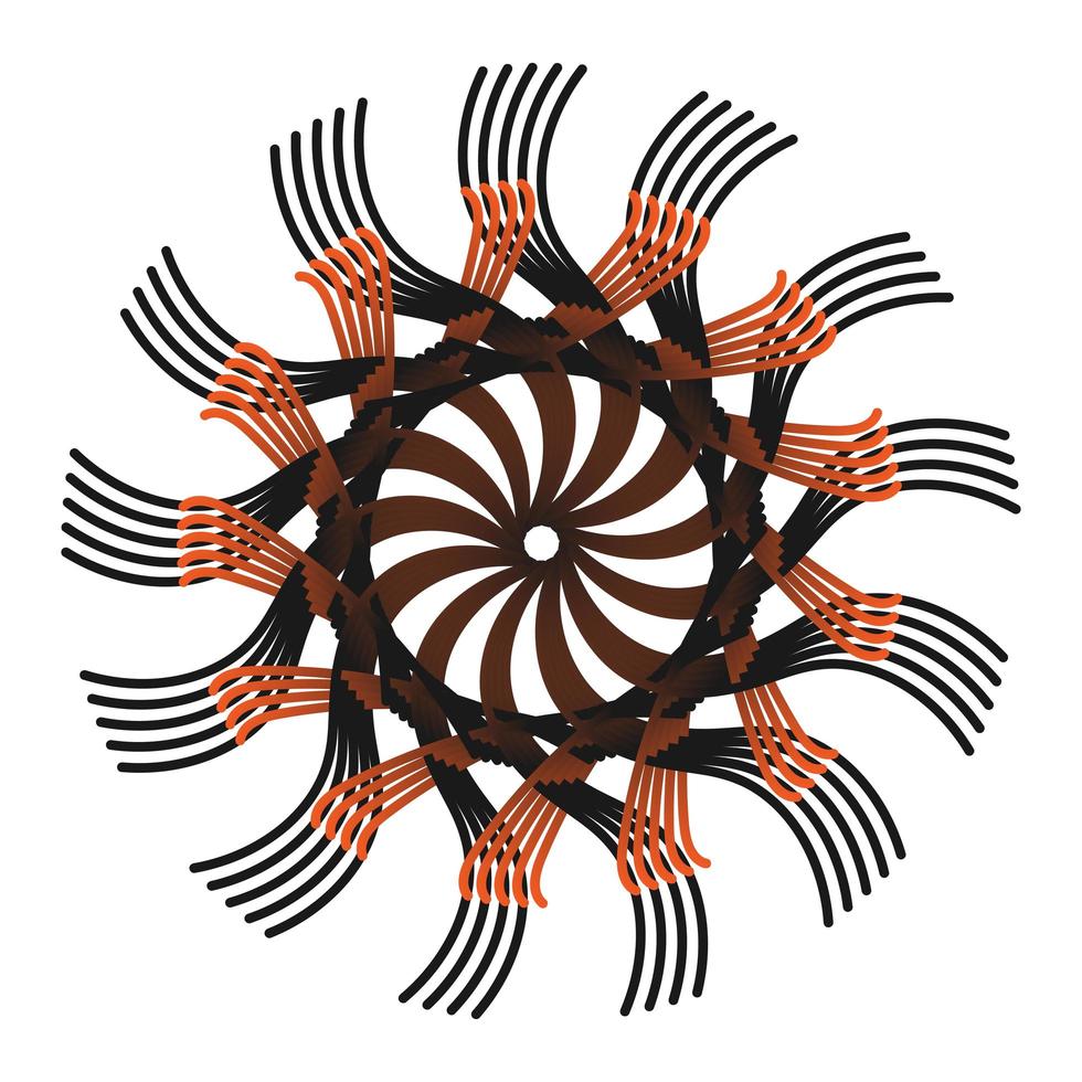 Star fractal brown colorful vector