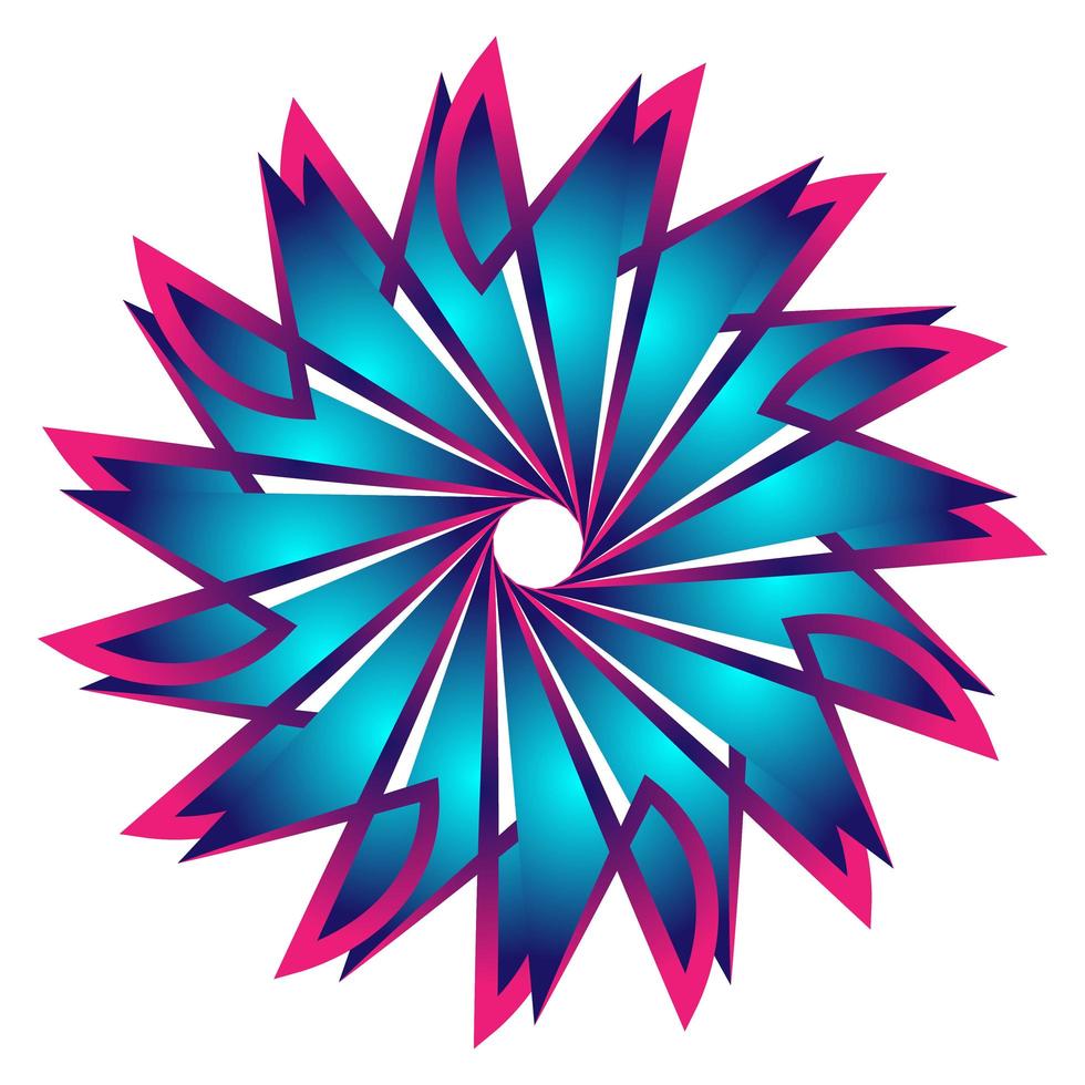 Star fractal circular with blue colorful vector