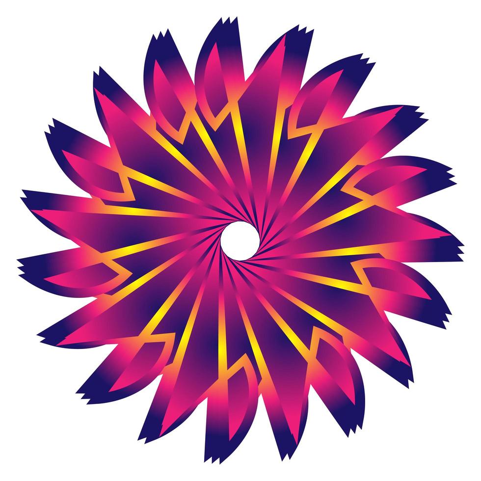 Star fractal circular with pink colorful design vector