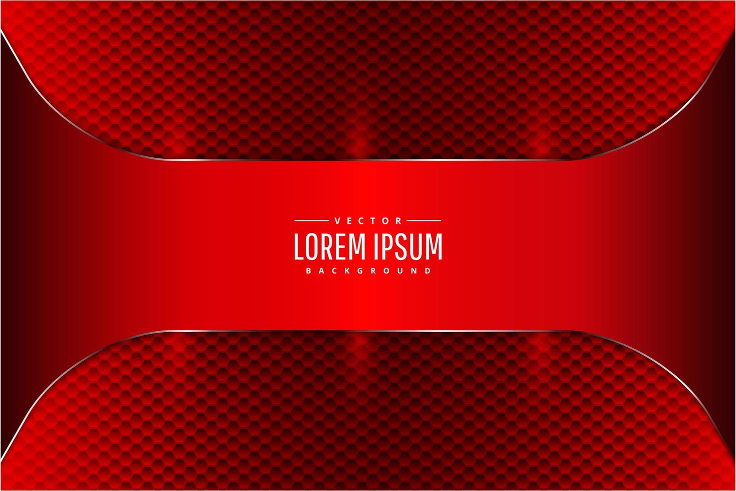 Red metal technology with hexagon pattern vector