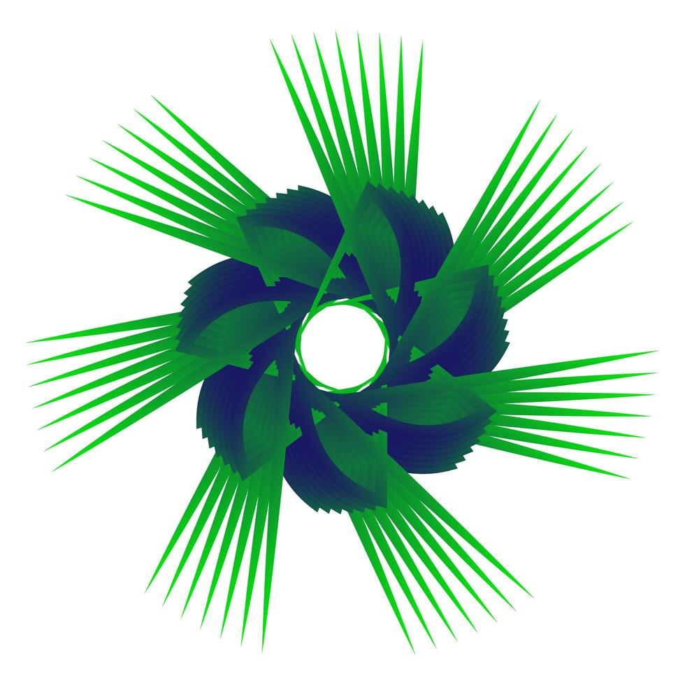 Star fractal blue green color vector