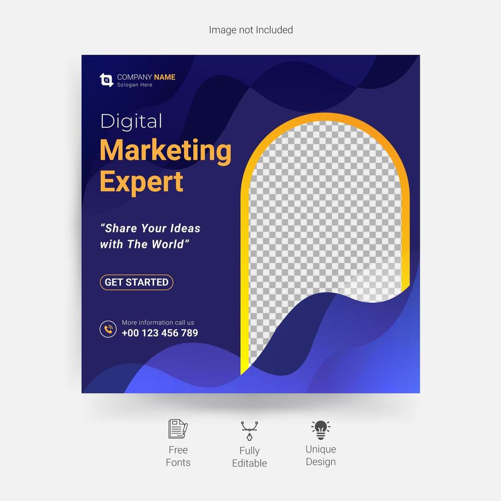 Creative business marketing social media post template vector
