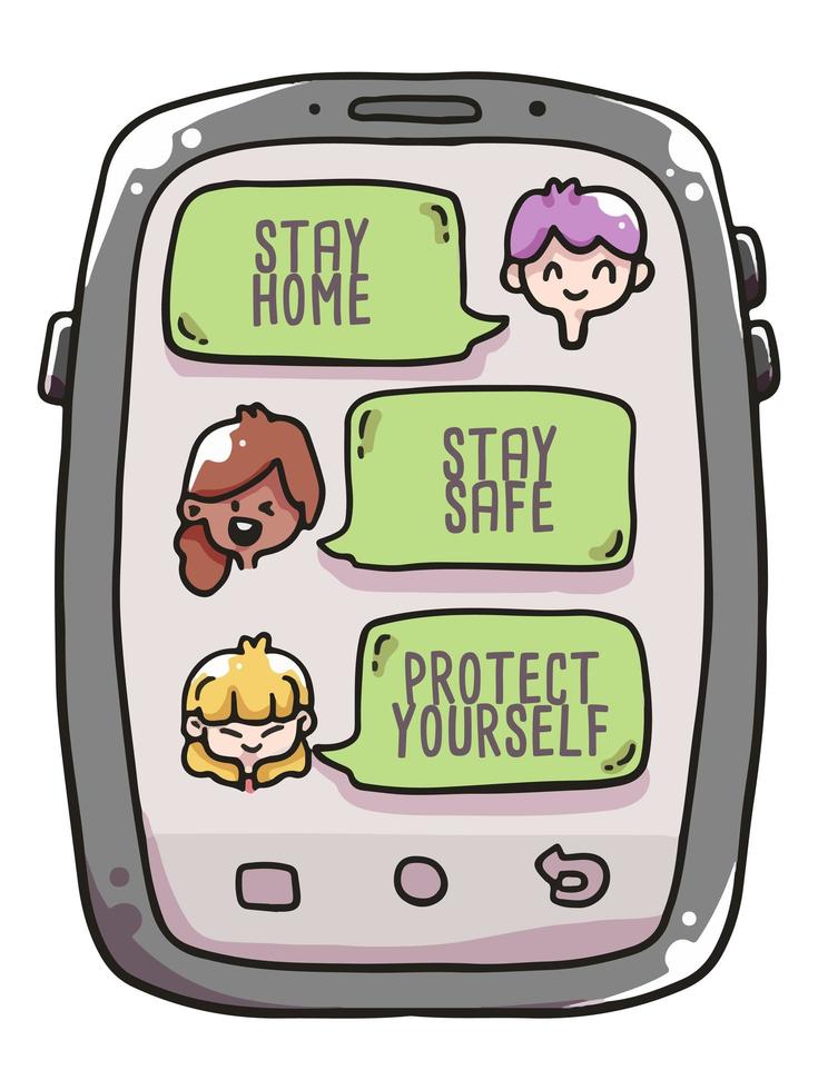 stay at home, stay safe coronavirus illustration vector