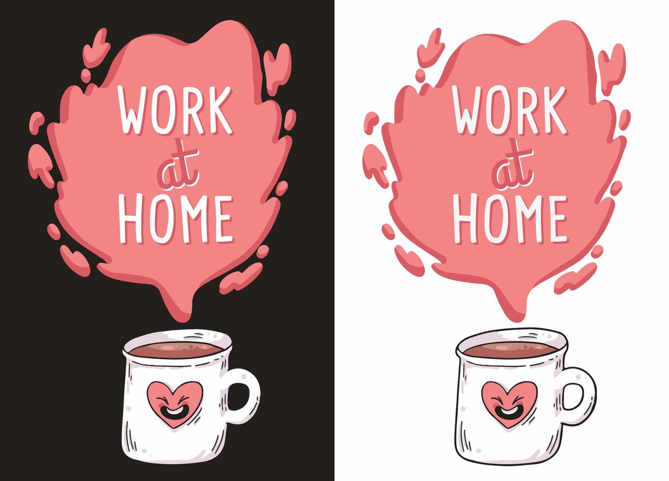 work at home coronavirus illustration vector