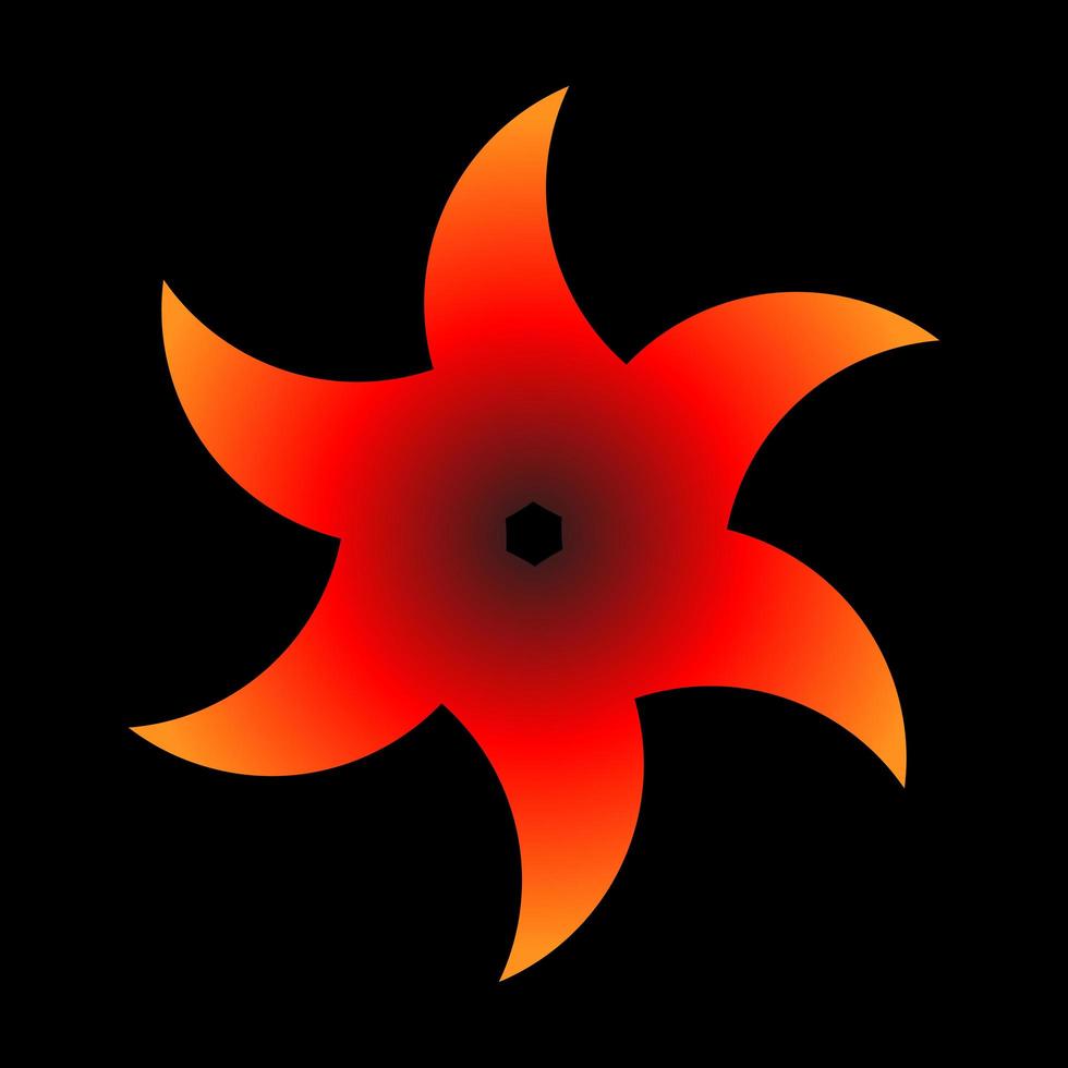 Abstract star orange gradient color vector