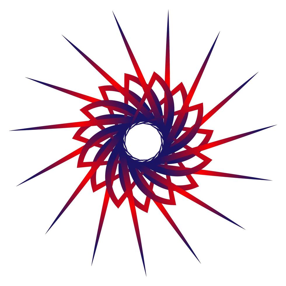 Star fractal blue red color vector