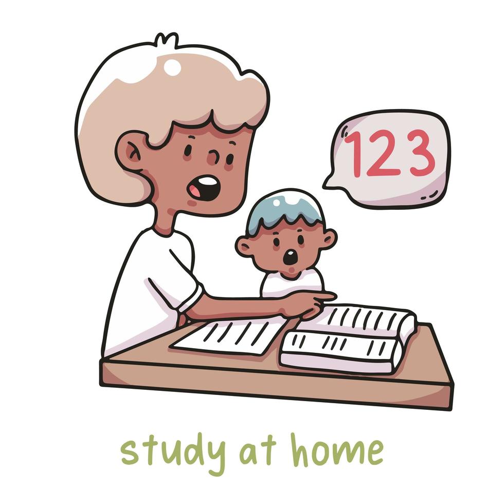 study at home and stay safe coronavirus illustration vector