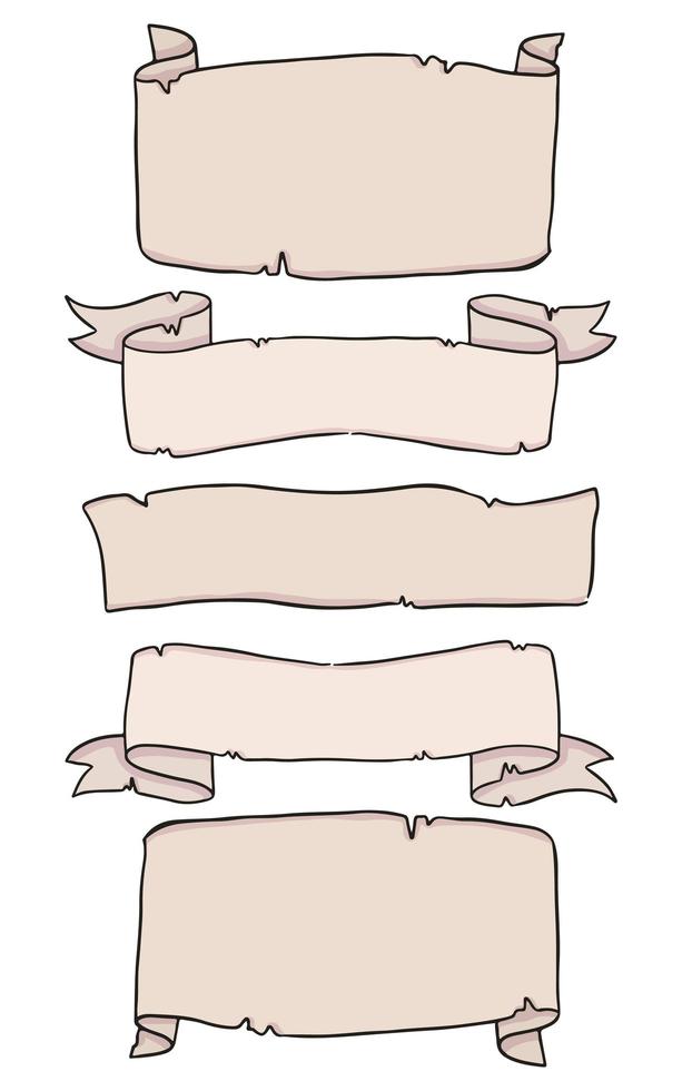 old paper scroll cartoon illustration design vector