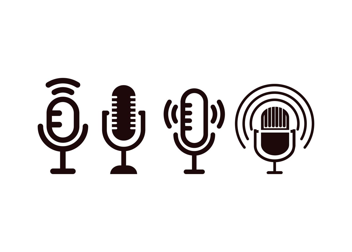 Mic podcast icon design template vector isolated illustration