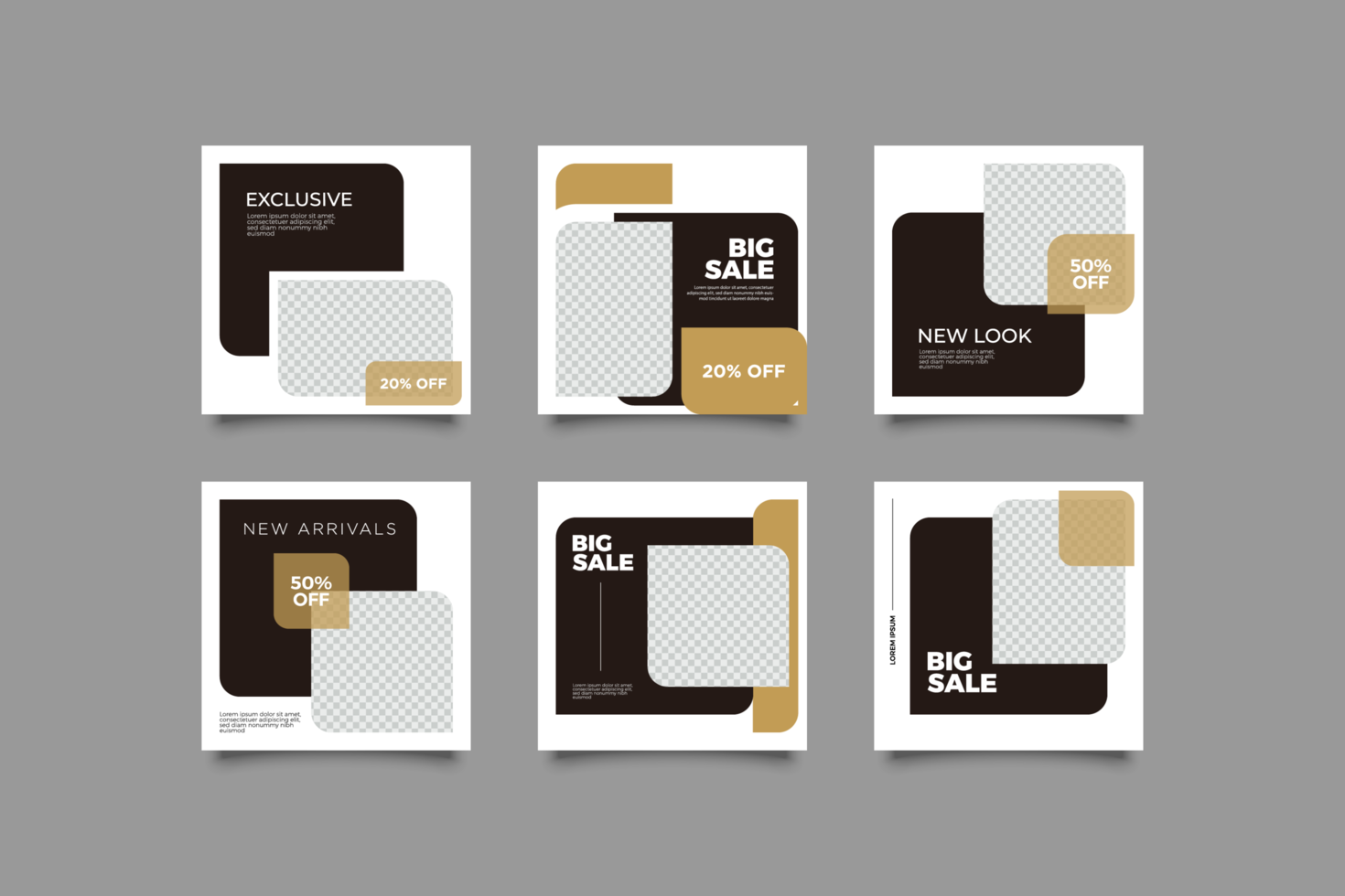 Black and Gold Social Media Post Template vector