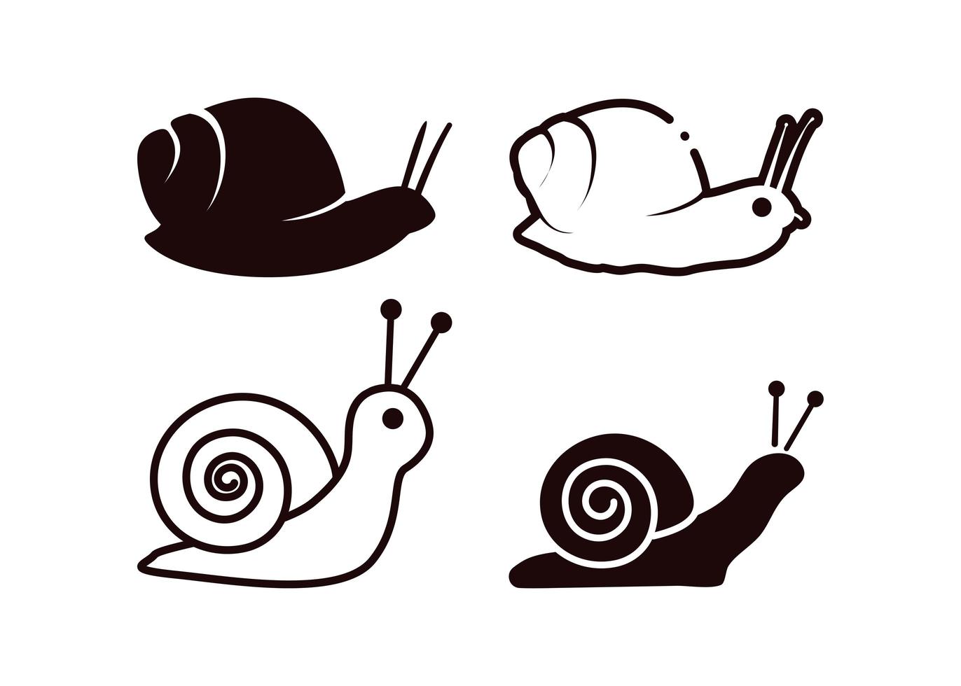 Ilustración aislada de vector de plantilla de diseño de icono de caracol