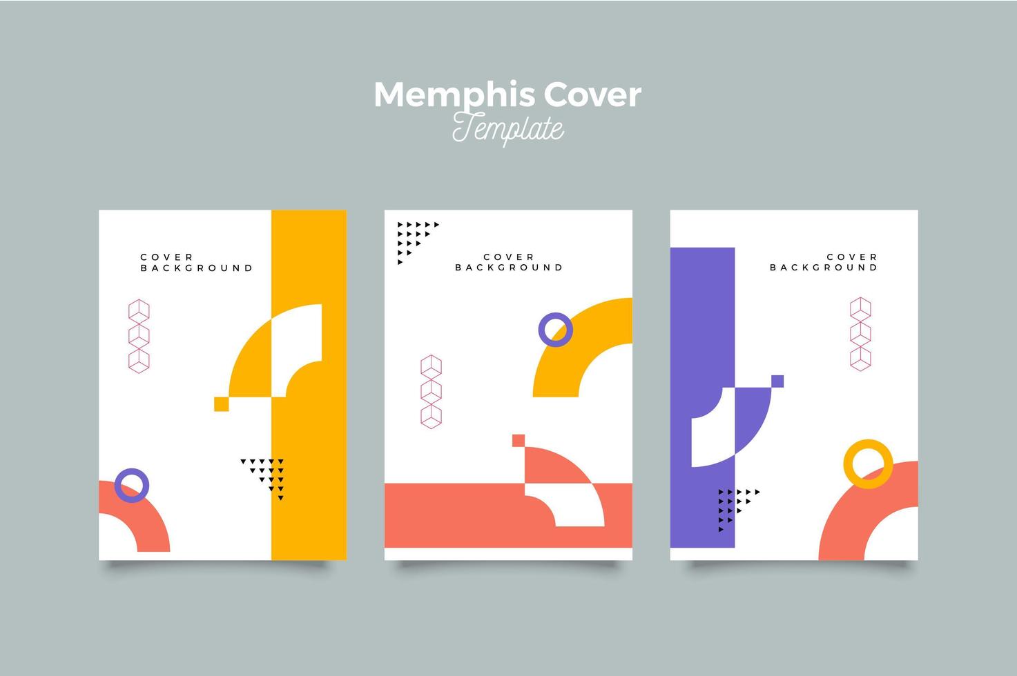 Memphis Geometric Cover Set vector