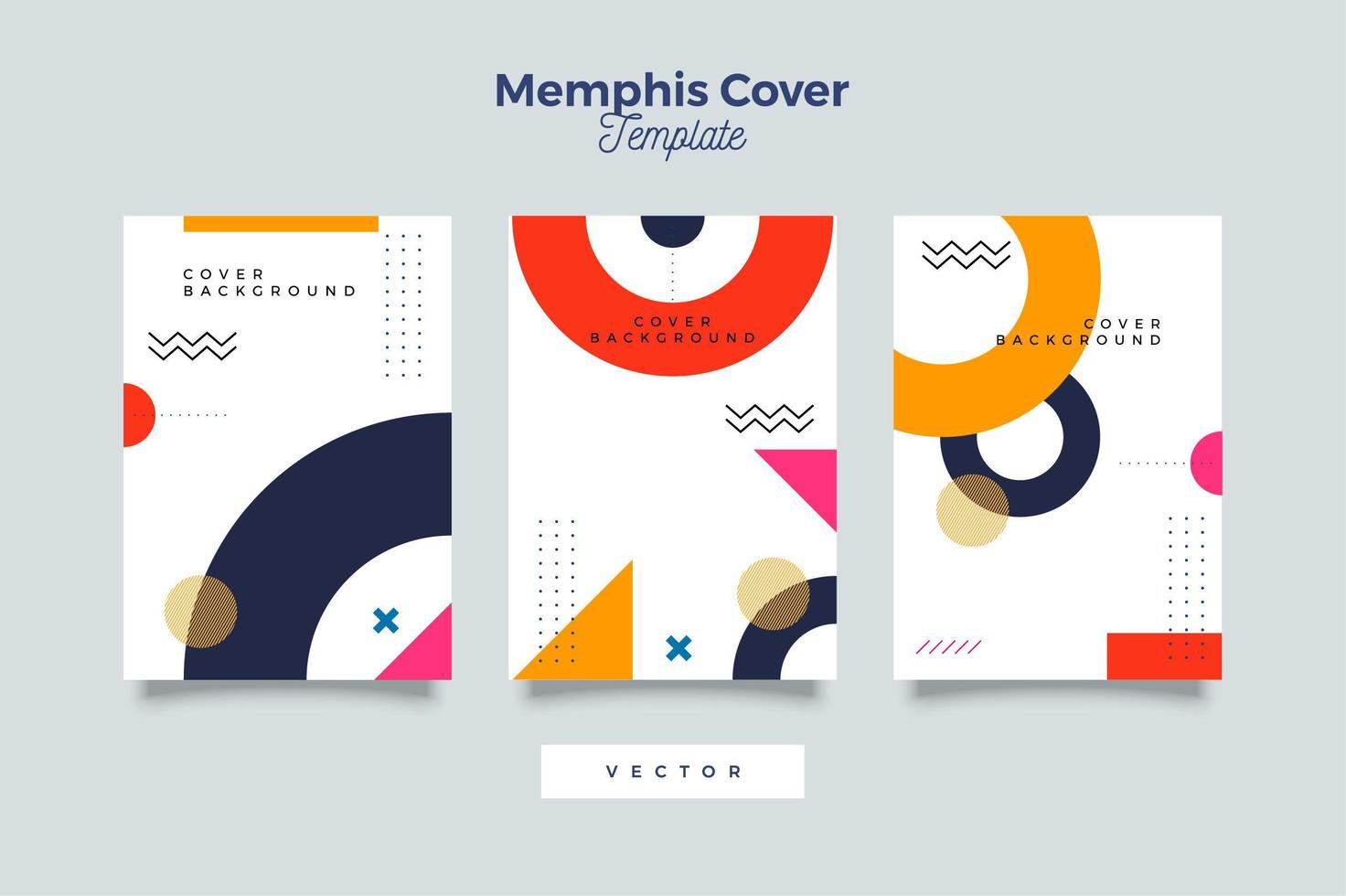 Memphis Cover Set Design vector