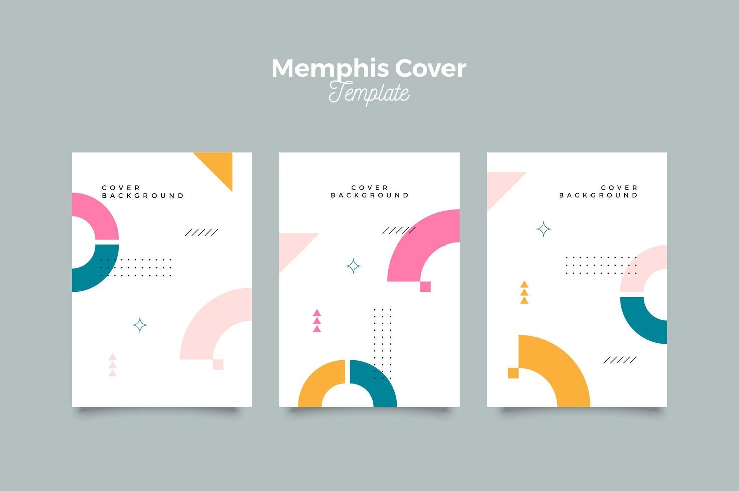 Memphis style cover design template vector