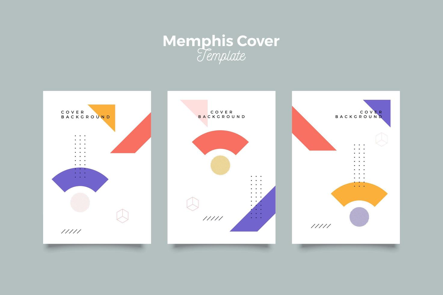 plantilla de diseño de portada de memphis vector