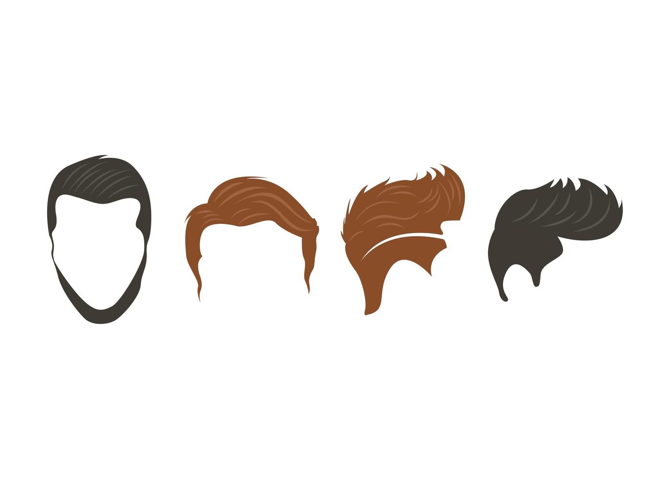 conjunto de diseño de icono de peinado vector